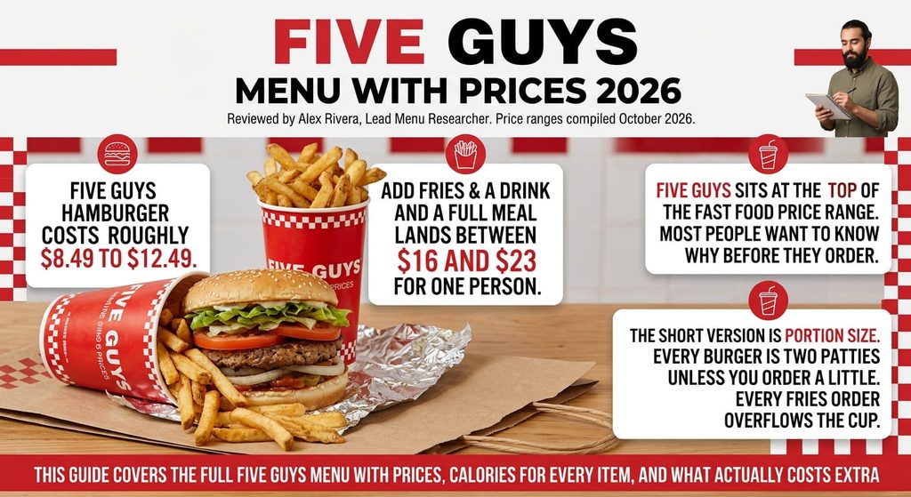 Five Guys Menu With Prices upadated
